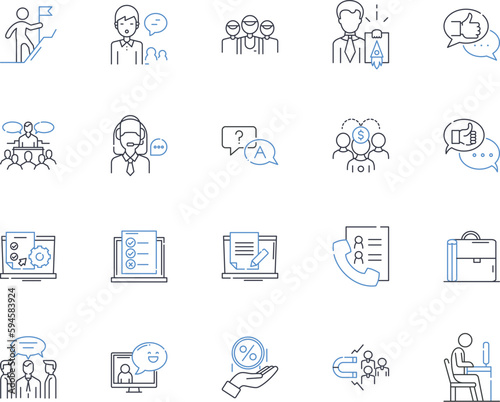 Aptitude refinement line icons collection. Adaptability, Comprehension, Learning, Improvement, Development, Growth, Mastery vector and linear illustration. Competency,Skillfulness,Expertise outline