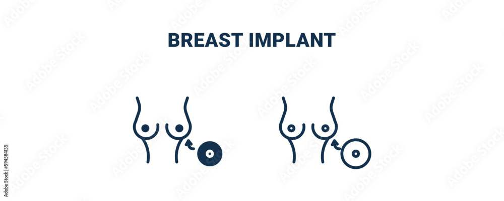breast implant icon. Outline and filled breast implant icon from medical collection. Line and glyph vector isolated on white background. Editable breast implant symbol breast implant icon. Outline and filled breast implant icon from medical collection. Line and glyph vector isolated on white background. Editable breast implant symbol
