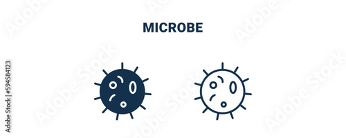 microbe icon. Outline and filled microbe icon from medical collection. Line and glyph vector isolated on white background. Editable microbe symbol