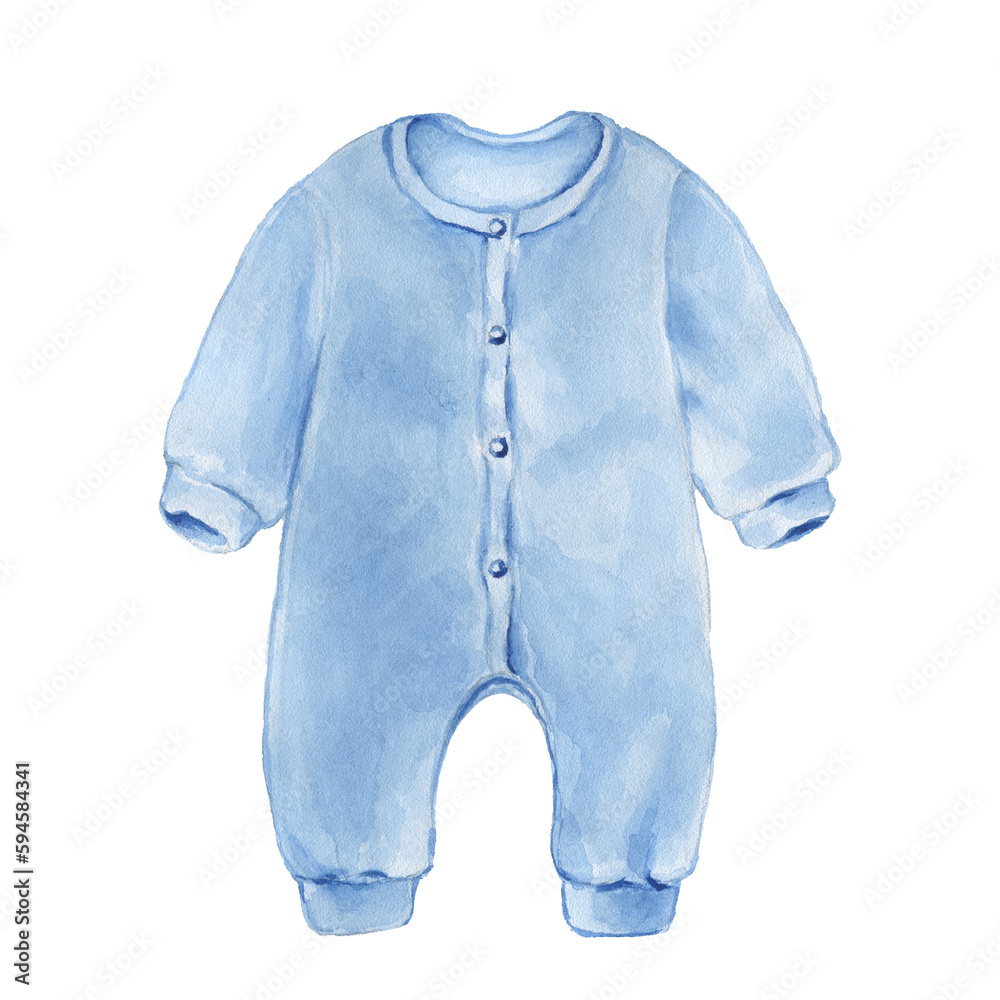 Obraz premium Watercolor bodysuit. Baby clothes for baby shower illustrations