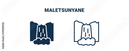 maletsunyane icon. Outline and filled maletsunyane icon from culture and civilization collection. Line and glyph vector isolated on white background. Editable maletsunyane symbol.