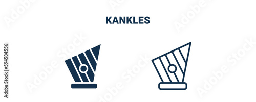 kankles icon. Outline and filled kankles icon from culture and civilization collection. Line and glyph vector isolated on white background. Editable kankles symbol.