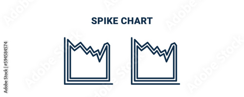 spike chart icon. Outline and vector spike chart icon from business and finance collection. Line and glyph vector isolated on white background. Editable spike chart symbol.