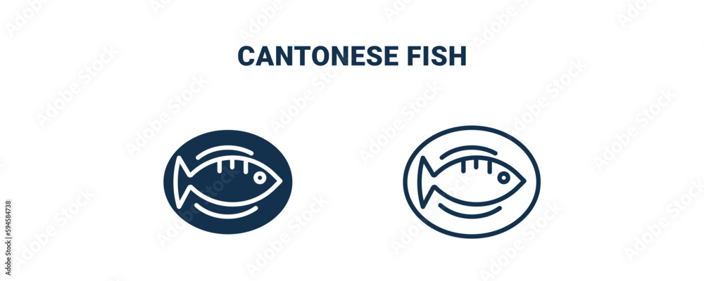 cantonese fish icon. Outline and filled cantonese fish icon from culture and civilization collection. Line and glyph vector isolated on white background. Editable cantonese fish symbol. cantonese fish icon. Outline and filled cantonese fish icon from culture and civilization collection. Line and glyph vector isolated on white background. Editable cantonese fish symbol.