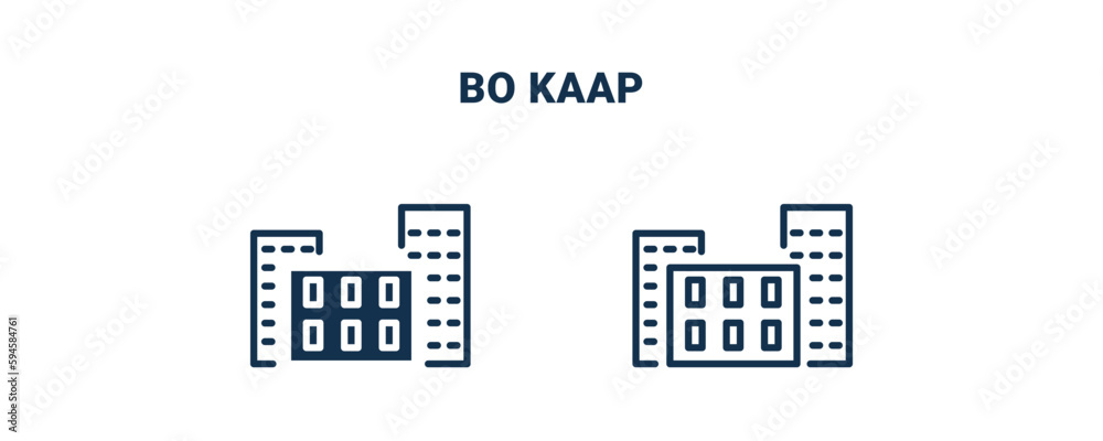 bo kaap icon. Outline and filled bo kaap icon from culture and civilization collection. Line and glyph vector isolated on white background. Editable bo kaap symbol. bo kaap icon. Outline and filled bo kaap icon from culture and civilization collection. Line and glyph vector isolated on white background. Editable bo kaap symbol.