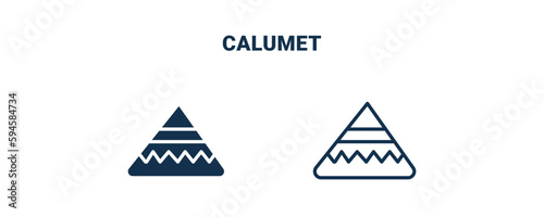 calumet icon. Outline and filled calumet icon from culture and civilization collection. Line and glyph vector isolated on white background. Editable calumet symbol.