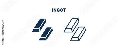 ingot icon. Outline and vector ingot icon from business and finance collection. Line and glyph vector isolated on white background. Editable ingot symbol.