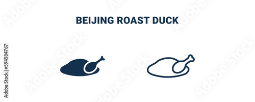beijing roast duck icon. Outline and filled beijing roast duck icon from culture and civilization collection. Line and glyph vector isolated on white background. Editable beijing roast duck symbol.