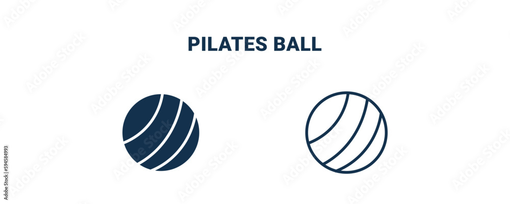 pilates ball icon. Outline and filled pilates ball icon from Fitness and Gym collection. Line and glyph vector isolated on white background. Editable pilates ball symbol. pilates ball icon. Outline and filled pilates ball icon from Fitness and Gym collection. Line and glyph vector isolated on white background. Editable pilates ball symbol.
