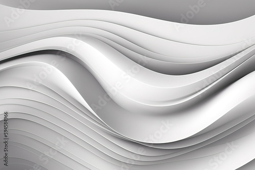 Abstract white and light gray wave modern soft (Ai generated)