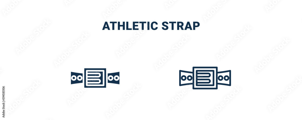 Fototapeta premium athletic strap icon. Outline and filled athletic strap icon from Fitness and Gym collection. Line and glyph vector isolated on white background. Editable athletic strap symbol.