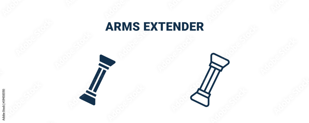 Obraz premium arms extender icon. Outline and filled arms extender icon from Fitness and Gym collection. Line and glyph vector isolated on white background. Editable arms extender symbol.
