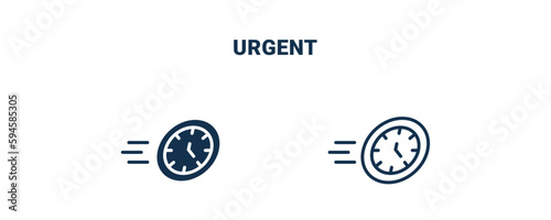 urgent icon. Outline and filled urgent icon from Human Resources collection. Line and glyph vector isolated on white background. Editable urgent symbol.