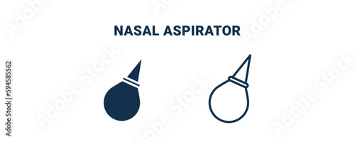 nasal aspirator icon. Outline and filled nasal aspirator icon from Hygiene and Sanitation collection. Line and glyph vector isolated on white background. Editable nasal aspirator symbol.
