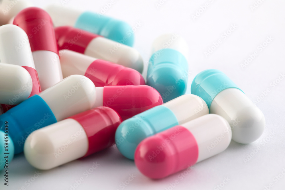 Heap of medicine colorful pills macro shot Heap of medicine colorful pills macro shot