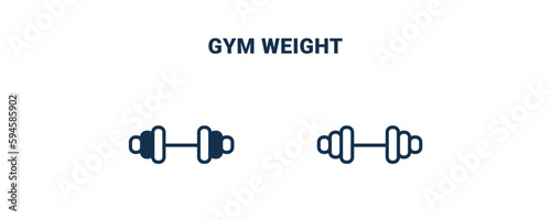 gym weight icon. Outline and filled gym weight icon from sport and game collection. Line and glyph vector isolated on white background. Editable gym weight symbol.