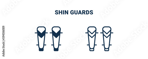shin guards icon. Outline and filled shin guards icon from sport and game collection. Line and glyph vector isolated on white background. Editable shin guards symbol.