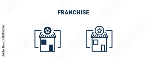 franchise icon. Outline and filled franchise icon from startup and strategy collection. Line and glyph vector isolated on white background. Editable franchise symbol.
