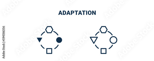 adaptation icon. Outline and filled adaptation icon from startup and strategy collection. Line and glyph vector isolated on white background. Editable adaptation symbol.