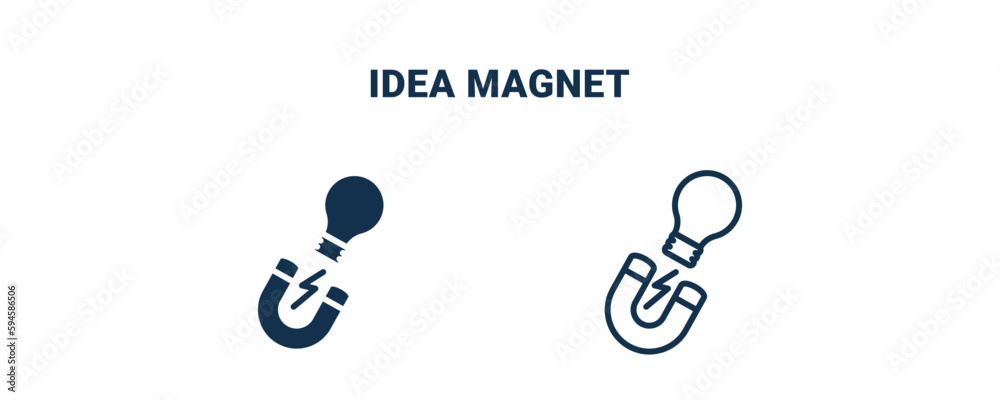 idea magnet icon. Outline and filled idea magnet icon from startup and strategy collection. Line and glyph vector isolated on white background. Editable idea magnet symbol. idea magnet icon. Outline and filled idea magnet icon from startup and strategy collection. Line and glyph vector isolated on white background. Editable idea magnet symbol.