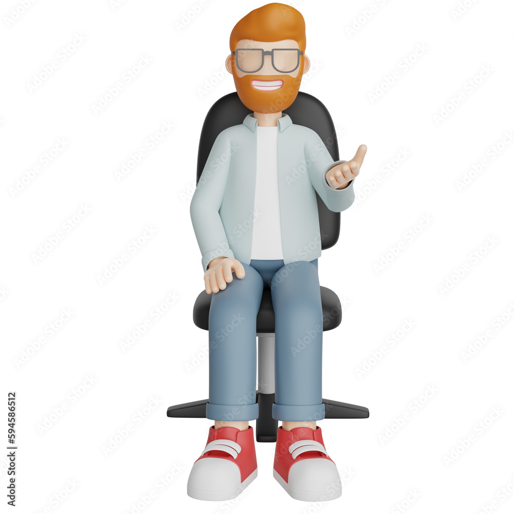 man interview 3d illustration