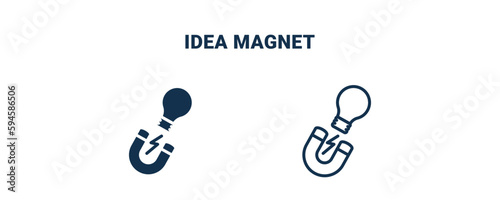 idea magnet icon. Outline and filled idea magnet icon from startup and strategy collection. Line and glyph vector isolated on white background. Editable idea magnet symbol.
