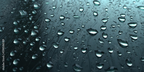 Raindrops on the window, close-up. ai generated