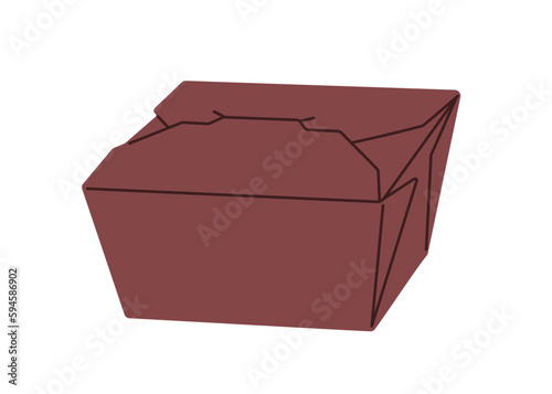 Delivery fast food container, takeout cardboard package. Closed carton for wo...