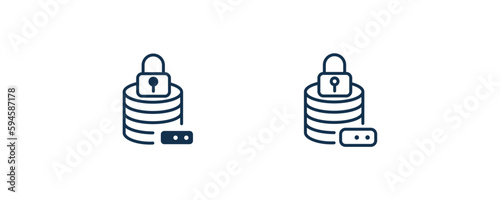 data security icon. Outline and filled data security icon from artificial intellegence collection. Line and glyph vector isolated on white background. Editable data security symbol.