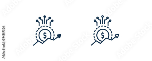 value icon. Outline and filled value icon from artificial intellegence collection. Line and glyph vector isolated on white background. Editable value symbol.