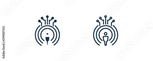 telepresence icon. Outline and filled telepresence icon from artificial intellegence collection. Line and glyph vector isolated on white background. Editable telepresence symbol.
