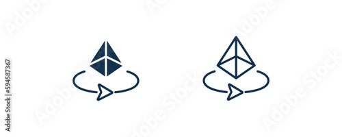 3d icon. Outline and filled 3d icon from artificial intellegence collection. Line and glyph vector isolated on white background. Editable 3d symbol.