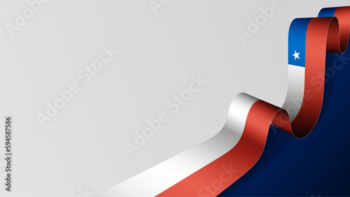 Chile ribbon flag background. photo