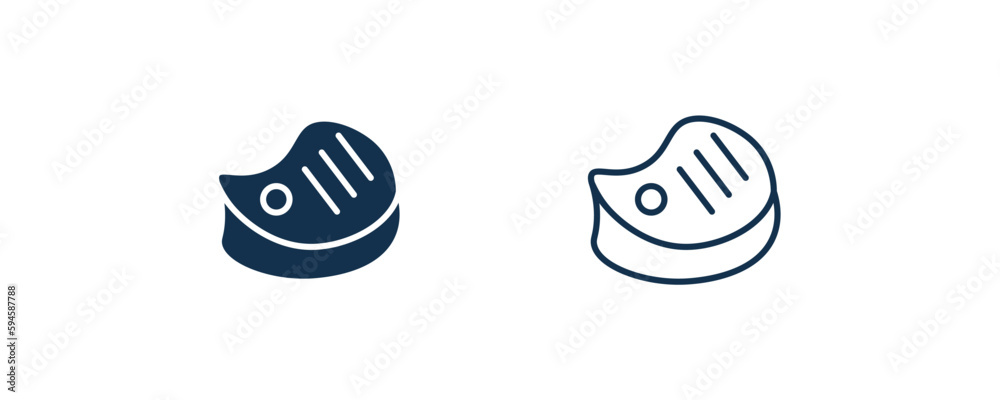 beef chop icon. Outline and filled beef chop icon from restaurant collection. Line and glyph vector isolated on white background. Editable beef chop symbol.