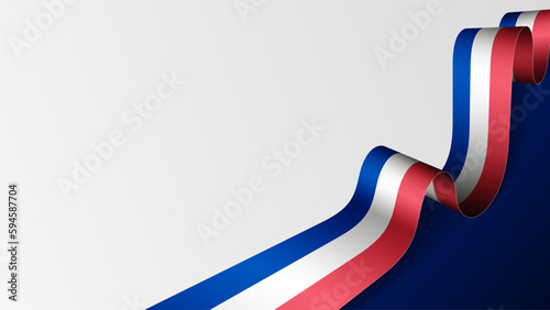 France ribbon flag background. photo