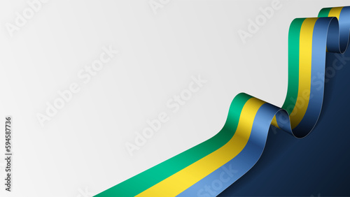 Gabon ribbon flag background.