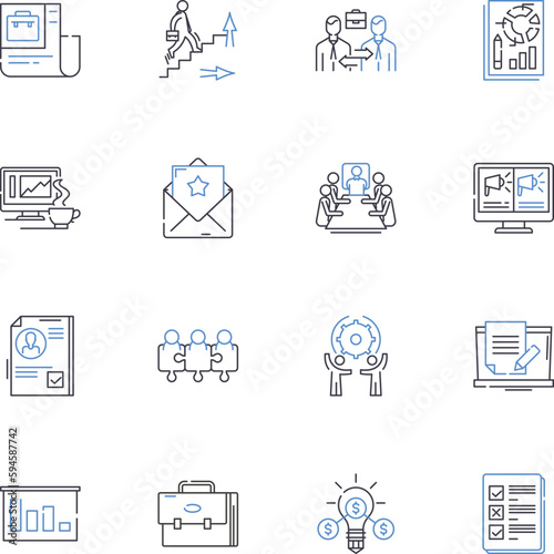 Metamorphosis line icons collection. Transformation, Change, Evolution, Morph, Transmutation, Shift, Transfiguration vector and linear illustration. Mutation,Alteration,Conversion outline signs set photo