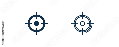 target  icon.Outline and filled target  icon from business collection. Line and glyph isolated on white background. Editable target  symbol.
