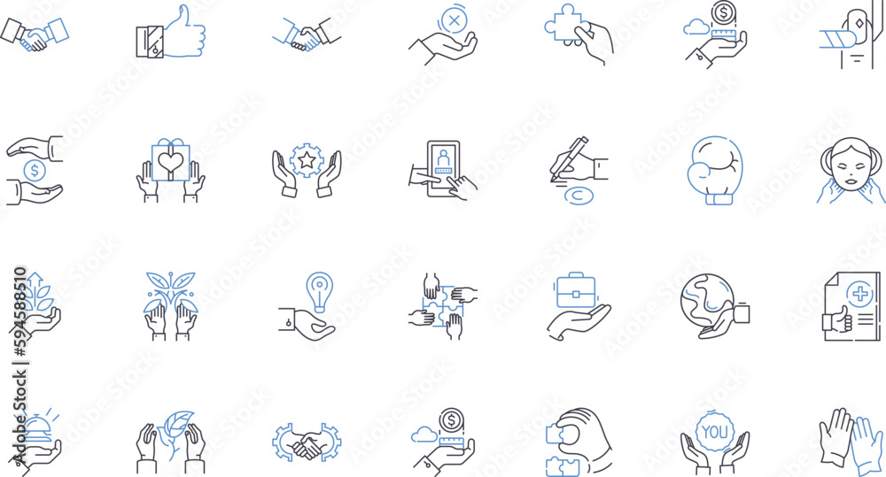 Speech pattern line icons collection. Inflection, Dialect, Cadence, Intonation, Pronunciation, Rhythm, Accent vector and linear illustration. Articulation,Enunciation,Fluency outline signs set