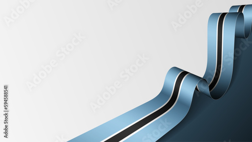 Botswana ribbon flag background.