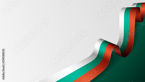 Bulgaria ribbon flag background.