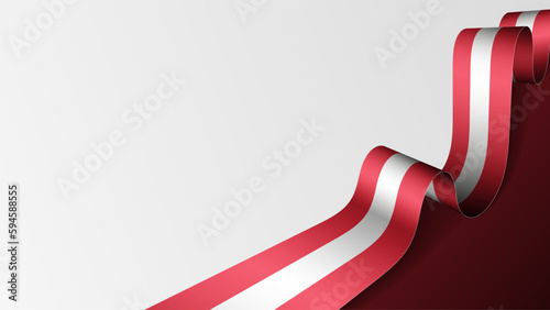Austria ribbon flag background.