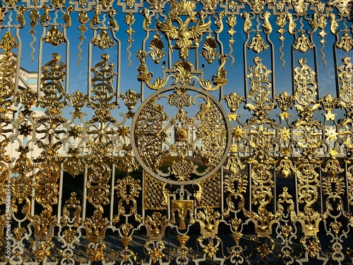 Golden fence grate of the tsar palace