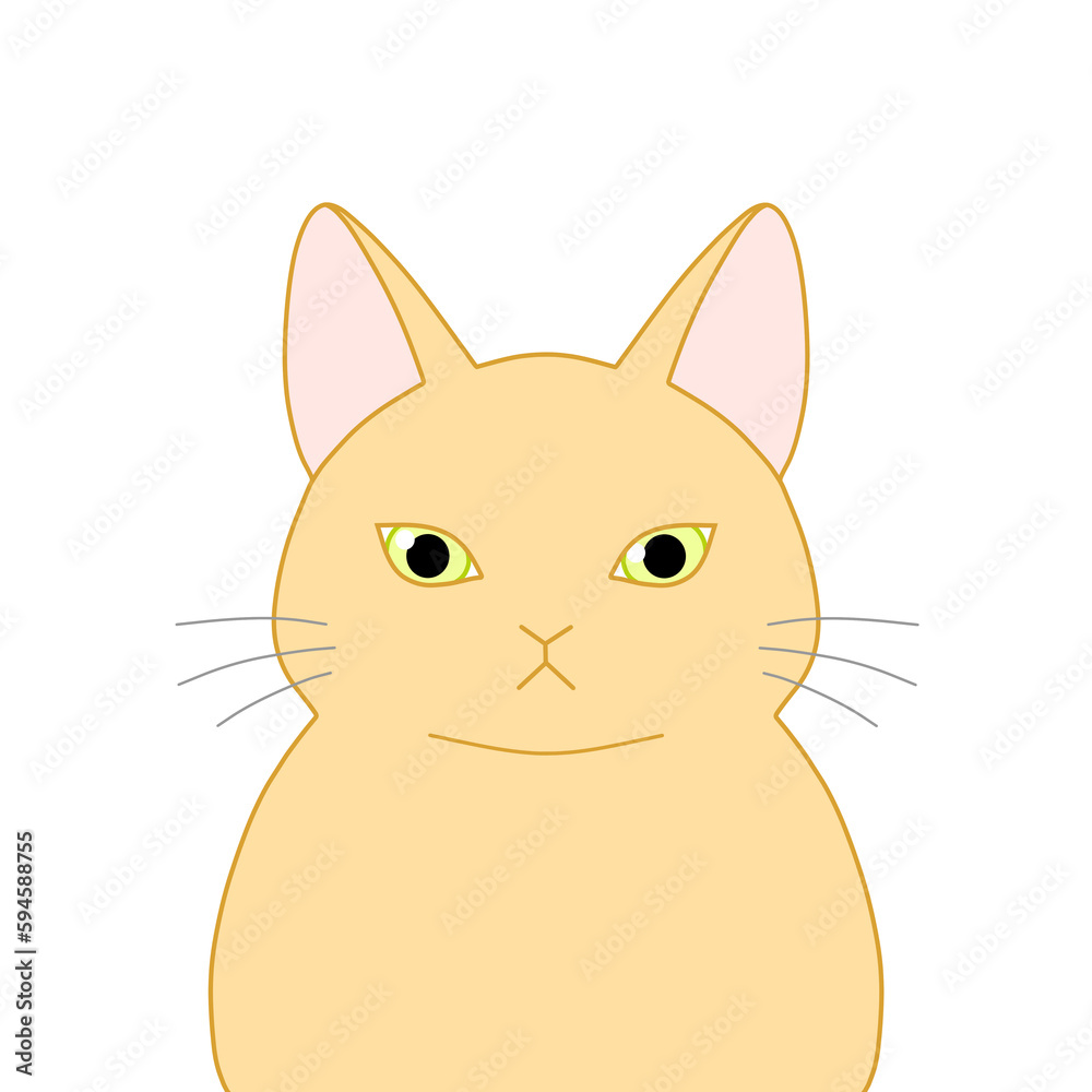正面を向いた茶色の猫 正面を向いた茶色の猫