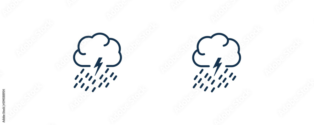 Obraz premium raining icon. Outline and filled raining, water icon from ecology collection. Line and glyph vector isolated on white background. Editable raining symbol.