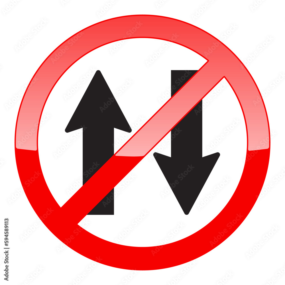 One way road sign. Vector illustration with white backgroun