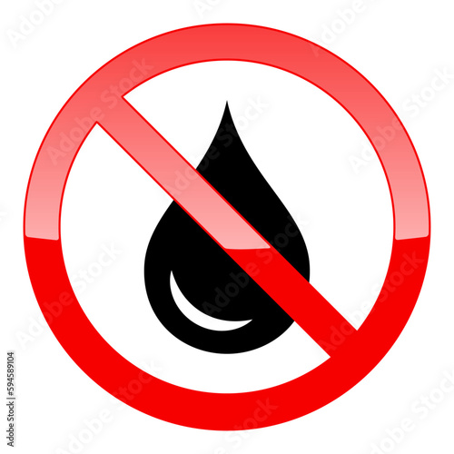 Oil free or no trans fat food product dietary label flat vector icon for apps and websites