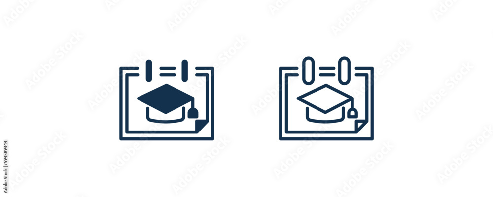 school calendar icon. Outline and filled school calendar, education icon from education collection. Line and glyph vector isolated on white background. Editable school calendar symbol. school calendar icon. Outline and filled school calendar, education icon from education collection. Line and glyph vector isolated on white background. Editable school calendar symbol.