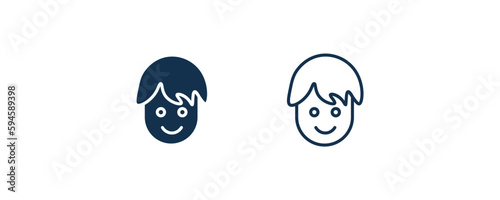 boy icon. Outline and filled boy icon from health and medical collection. Line and glyph vector isolated on white background. Editable boy symbol.