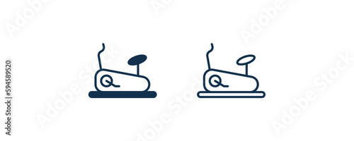 stationary bike icon. Outline and filled stationary bike icon from health and medical collection. Line and glyph vector isolated on white background. Editable stationary bike symbol.